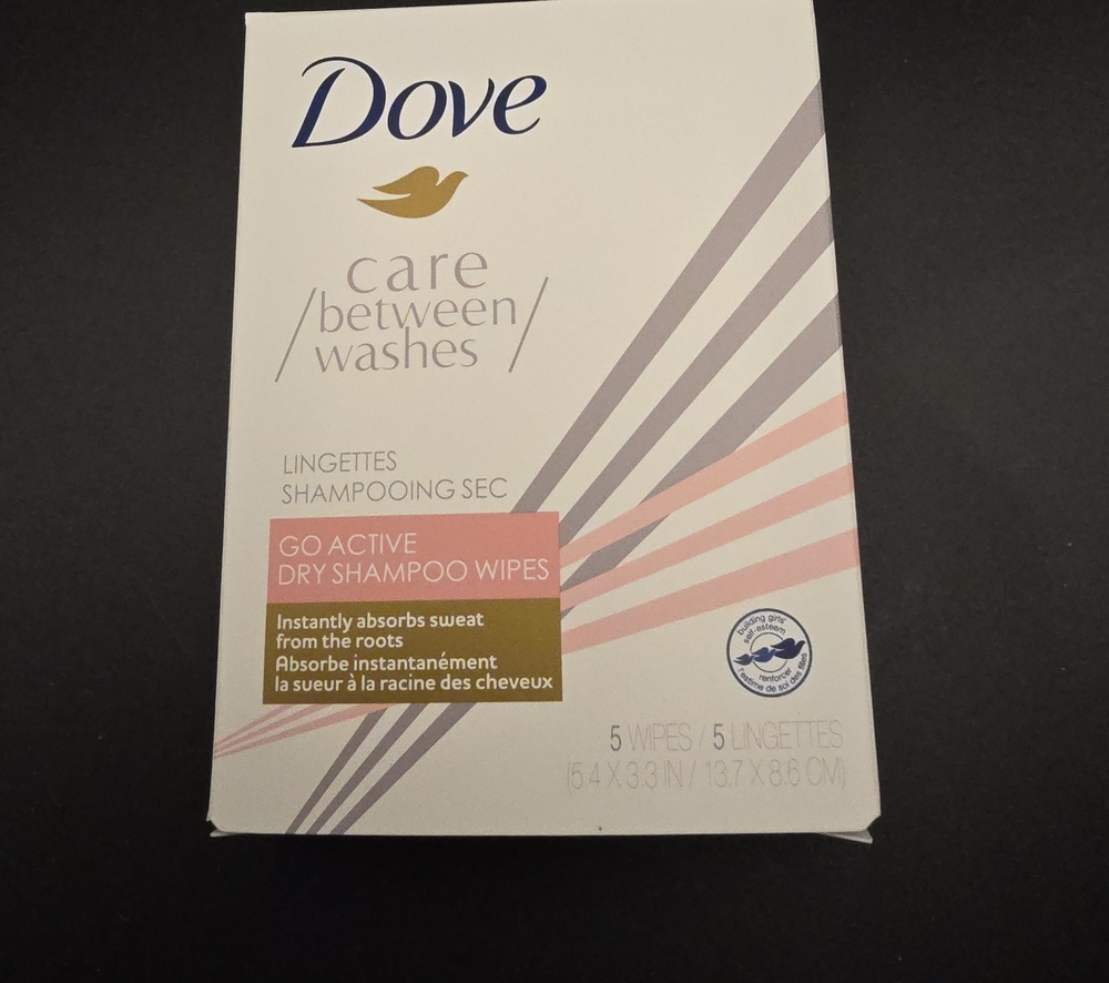 Dove Care Between Washes Go Active Dry Shampoo Wipes 5 Wipes Per Box